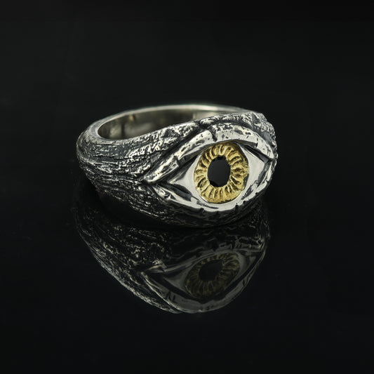 Sterling silver and 24ct Gold Evil Eye Ring.