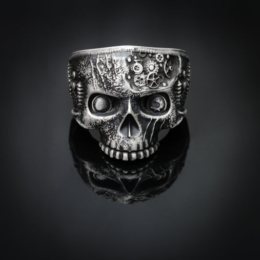 Steampunk skull ring