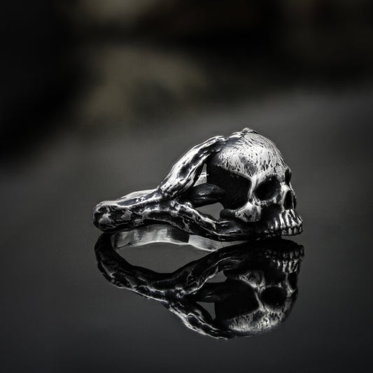 925 skull engagement ring