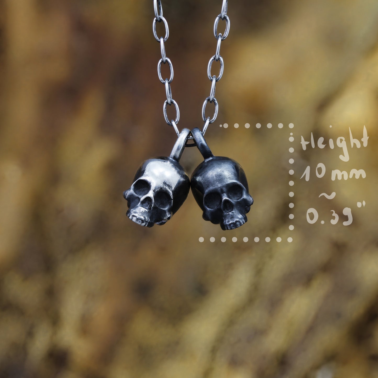 Tiny skull pendant necklace