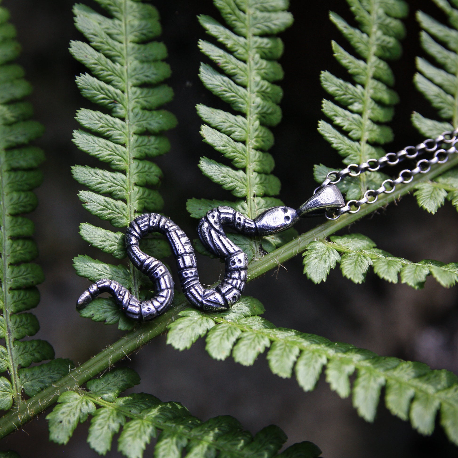 witchy occult snake pendant