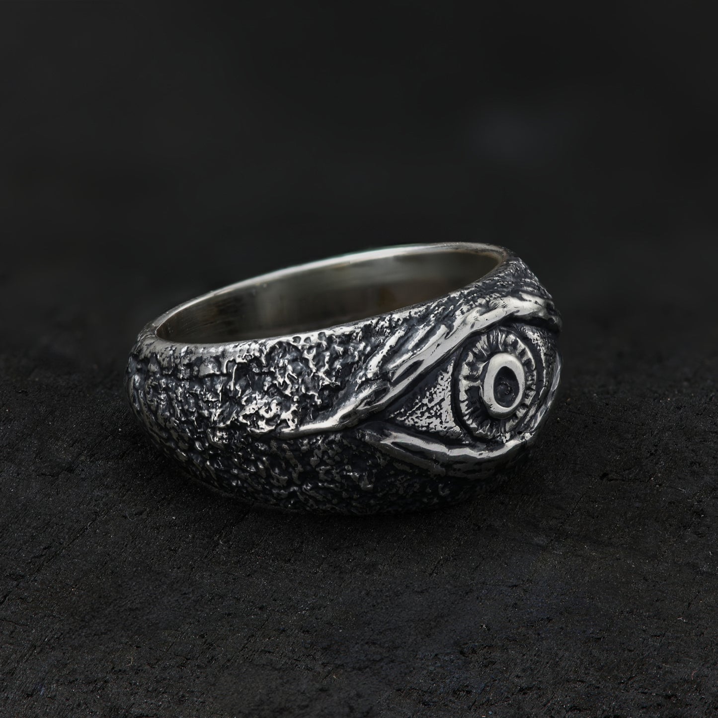 Invoke the mysteries of the cosmos with our sterling silver evil eye ring, a symbol of cosmic balance and protection.