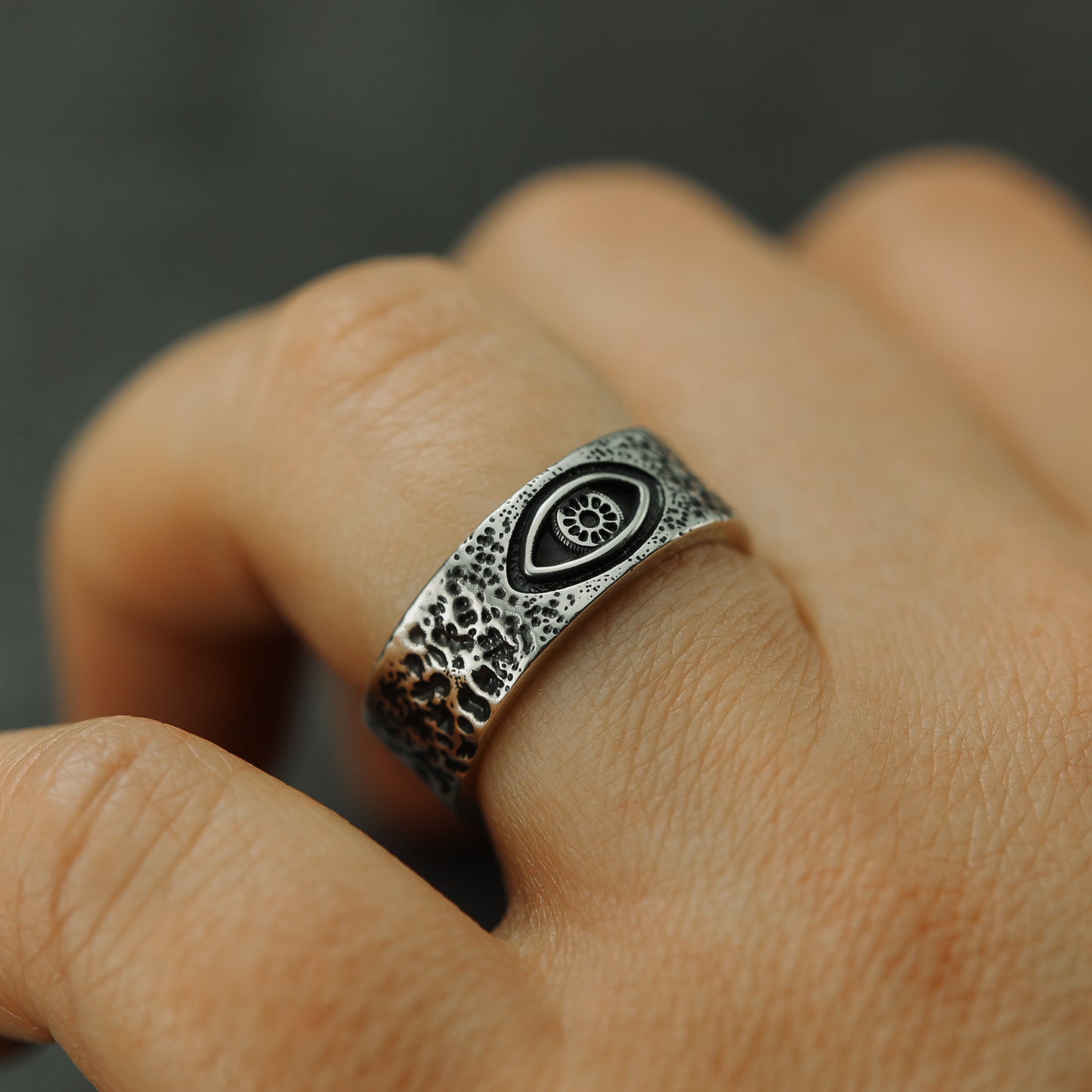 Unisex eye ring, gift for him and her.