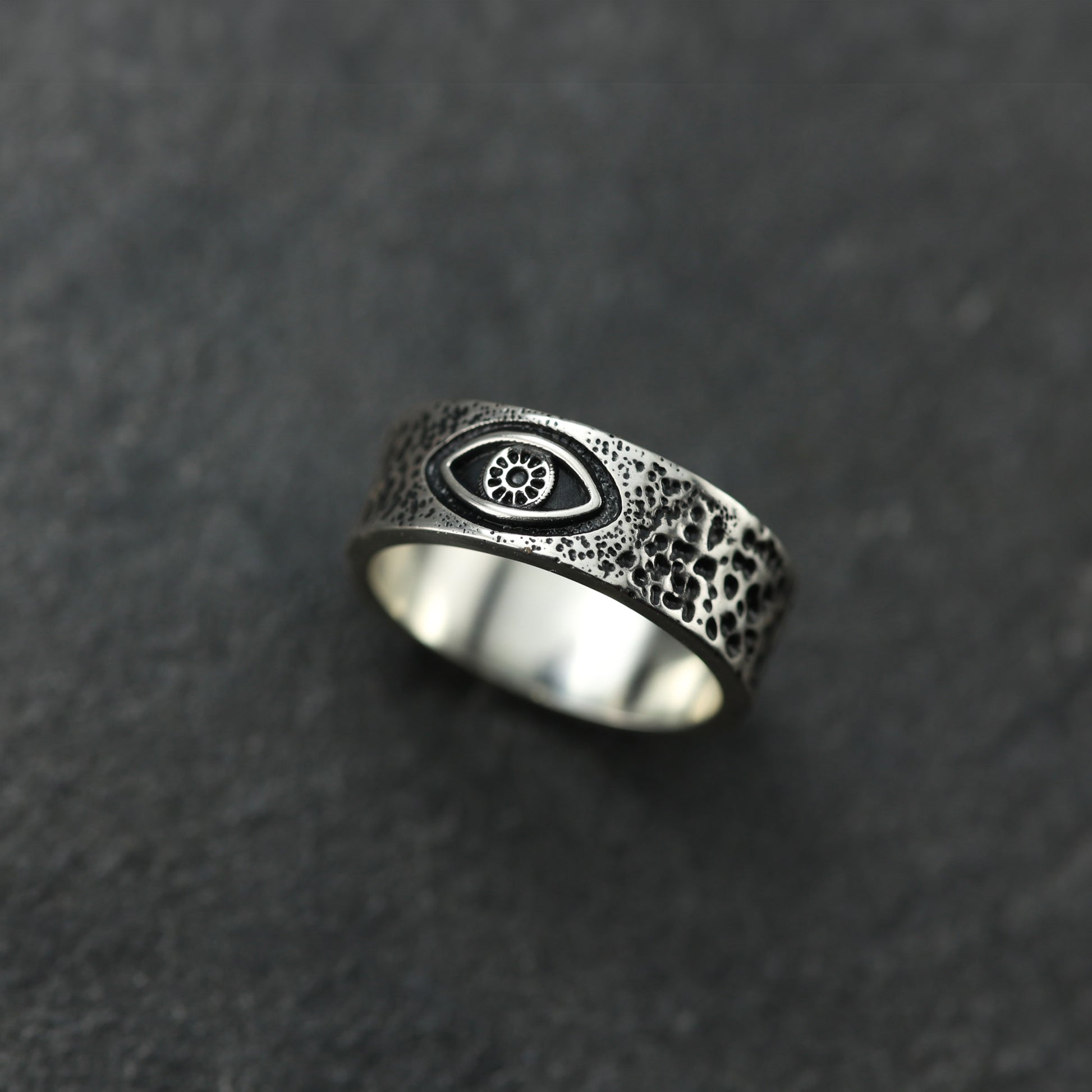 Evil eye ring made to your size.