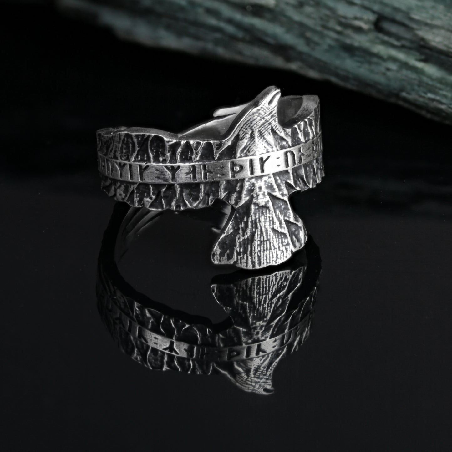 925 silver viking raven ring. Artpocket.