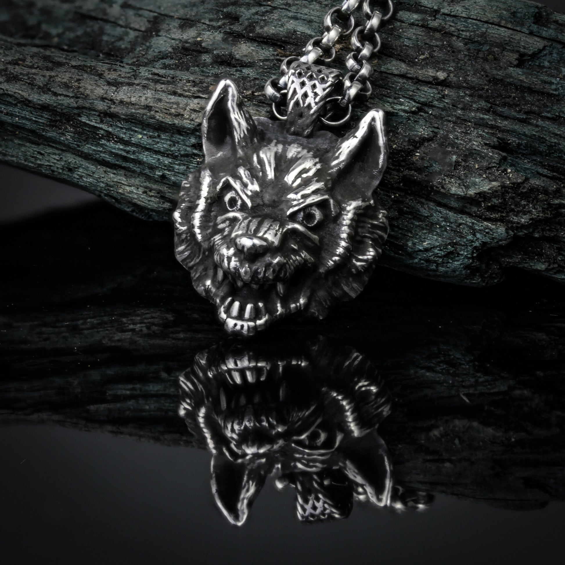 Wolf Men's pendant 925 silver.