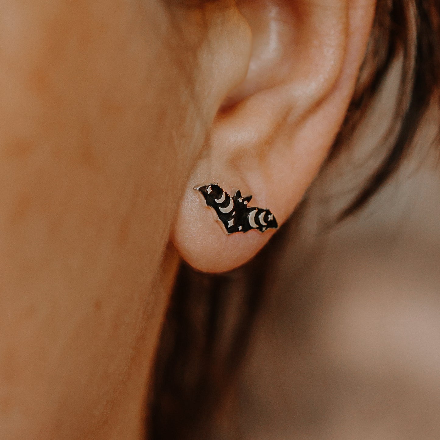 Tiny Bat earrings silver 925