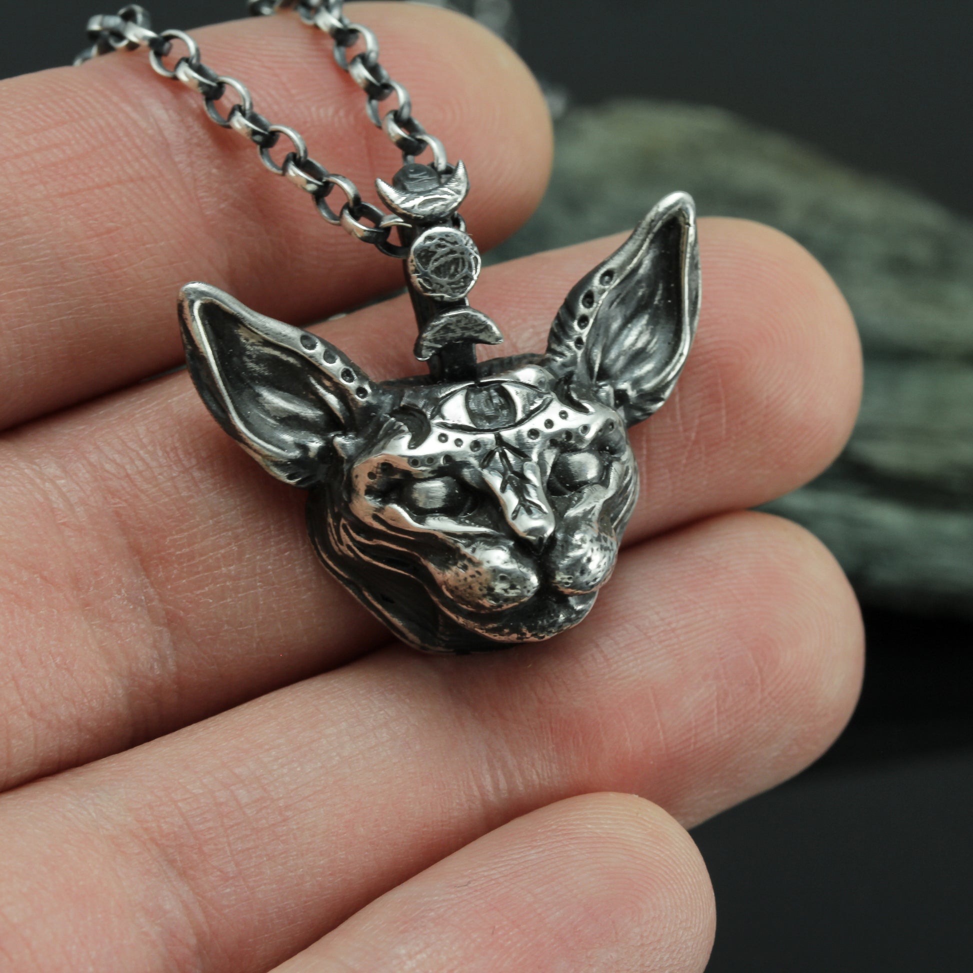 Sphynx pendant necklace art.