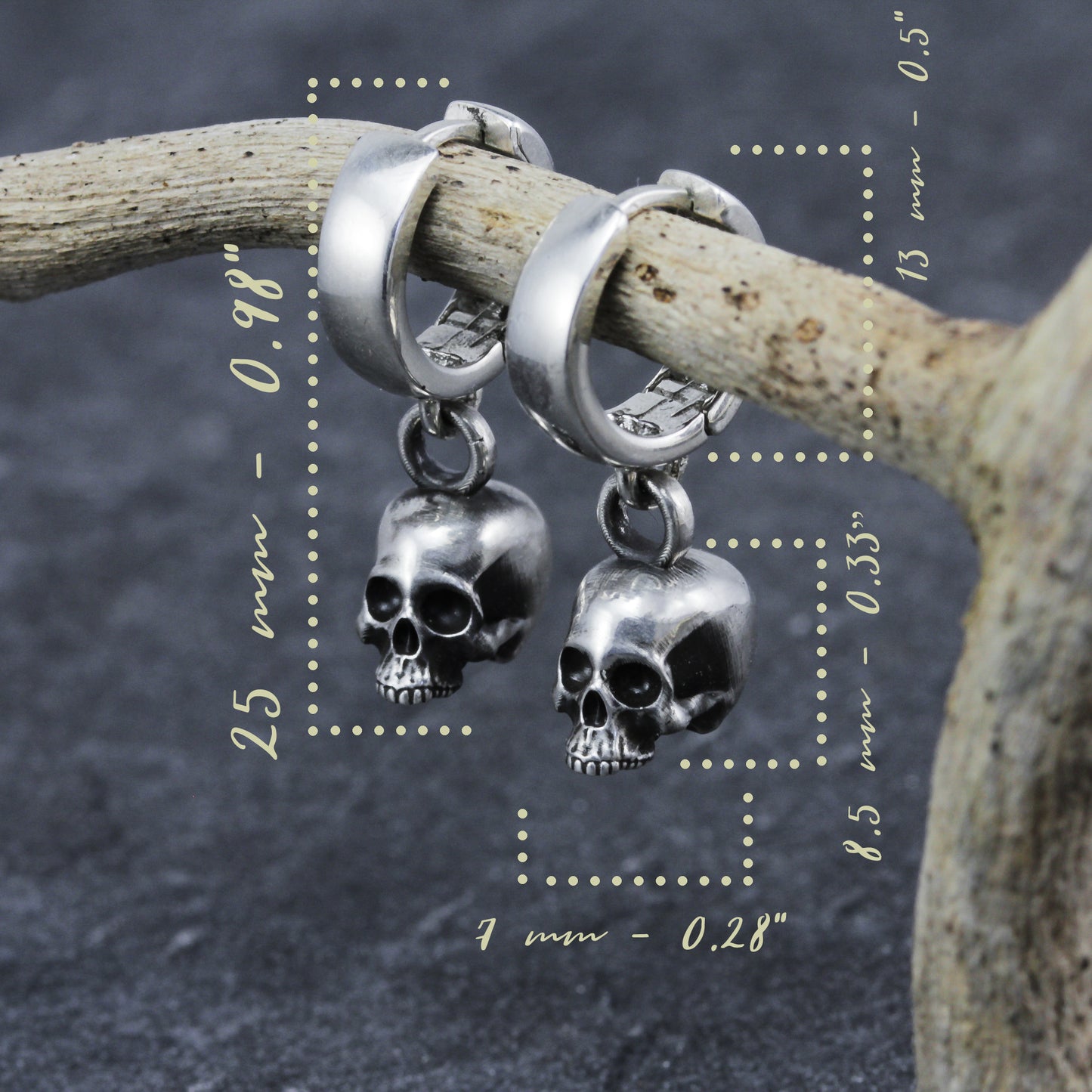 Skull hoop earrings