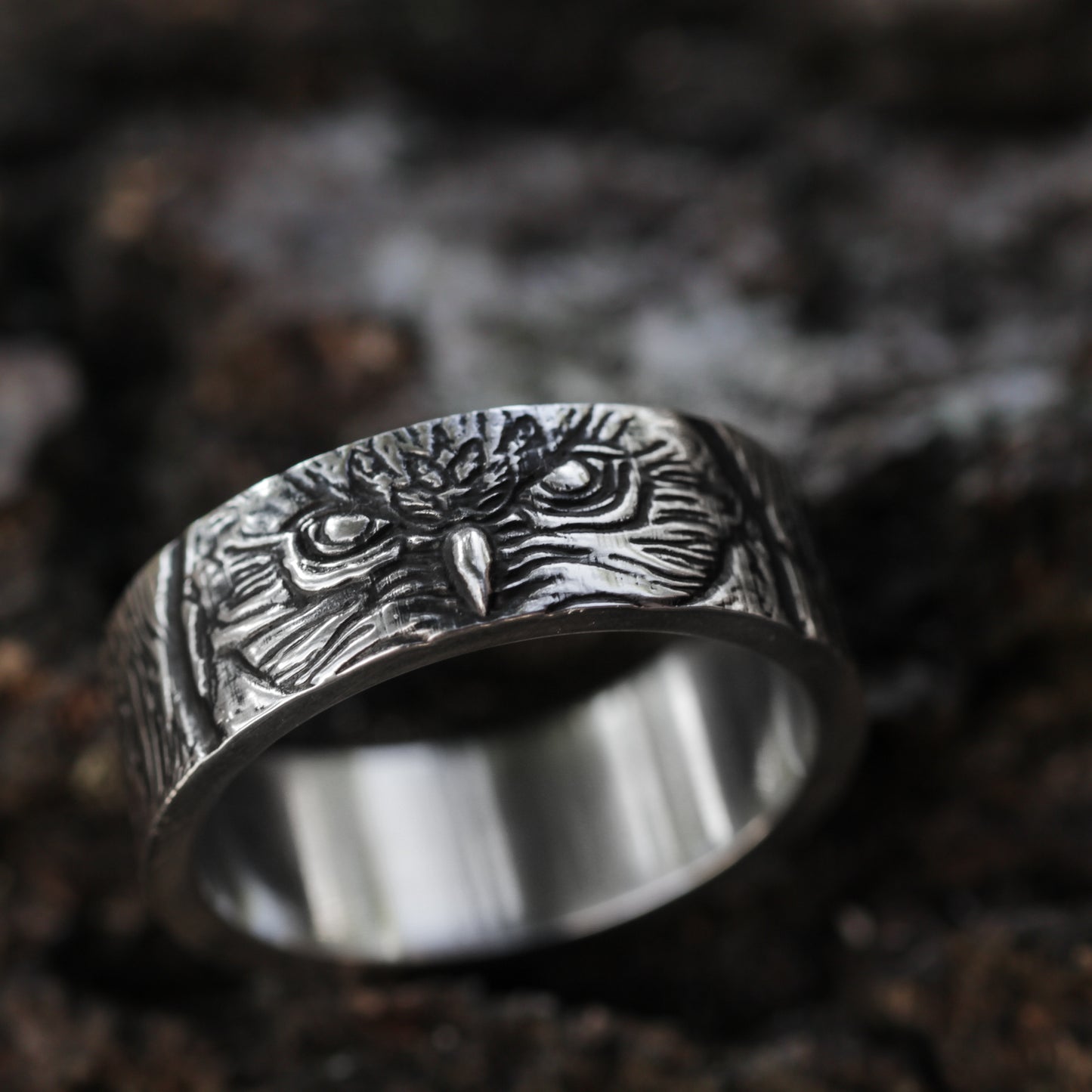 Silver 925 owl ring.