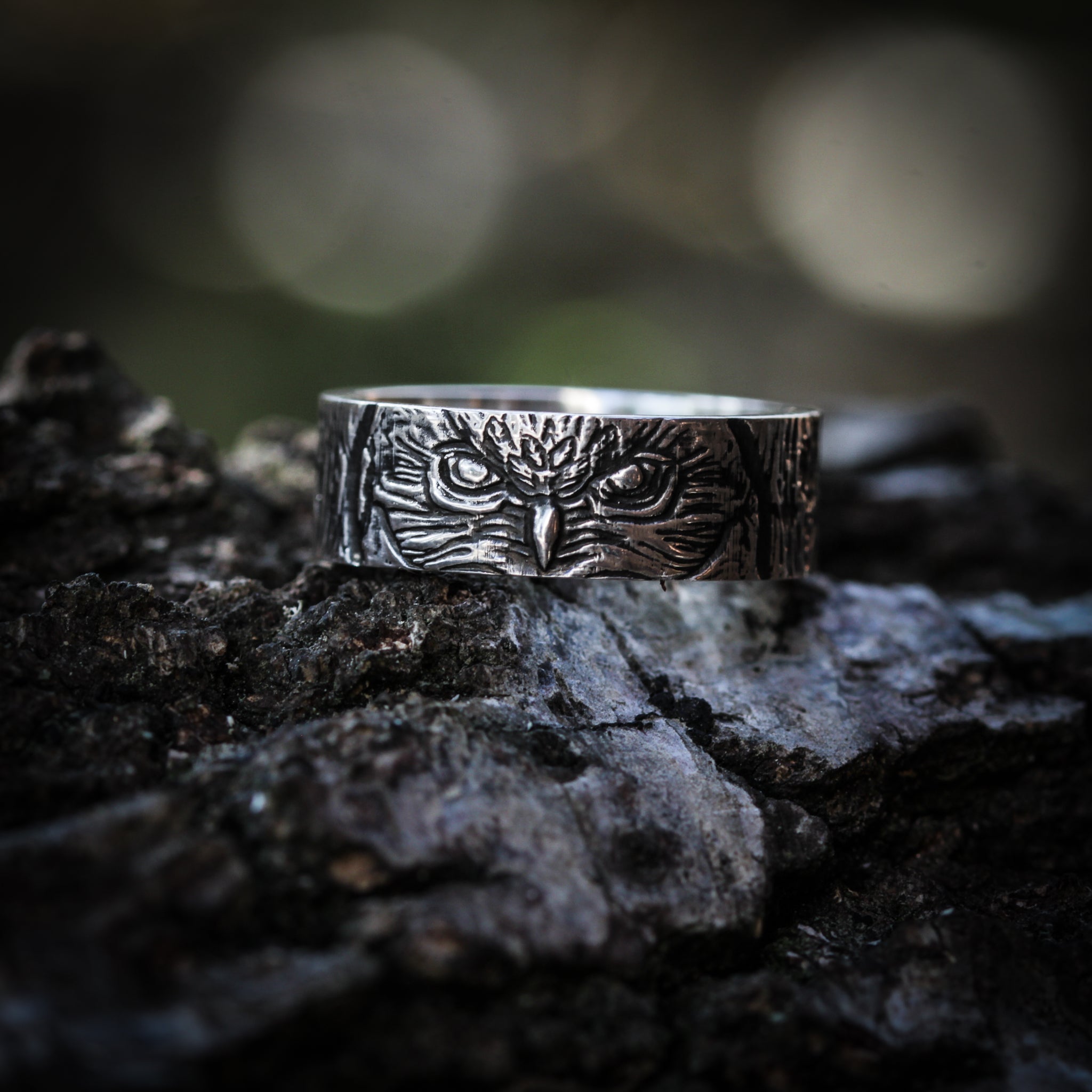 Mens owl sale ring