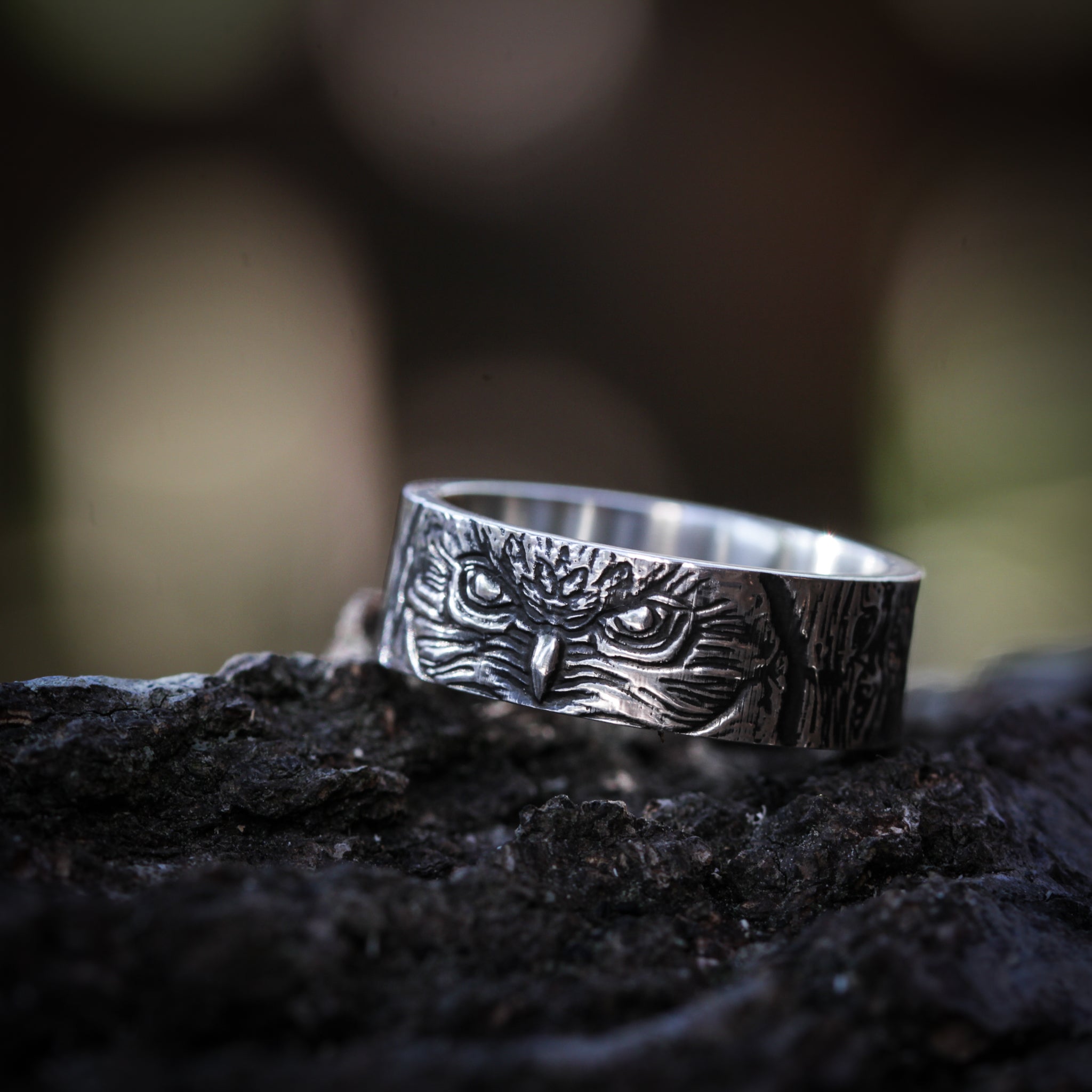 Mens owl clearance ring