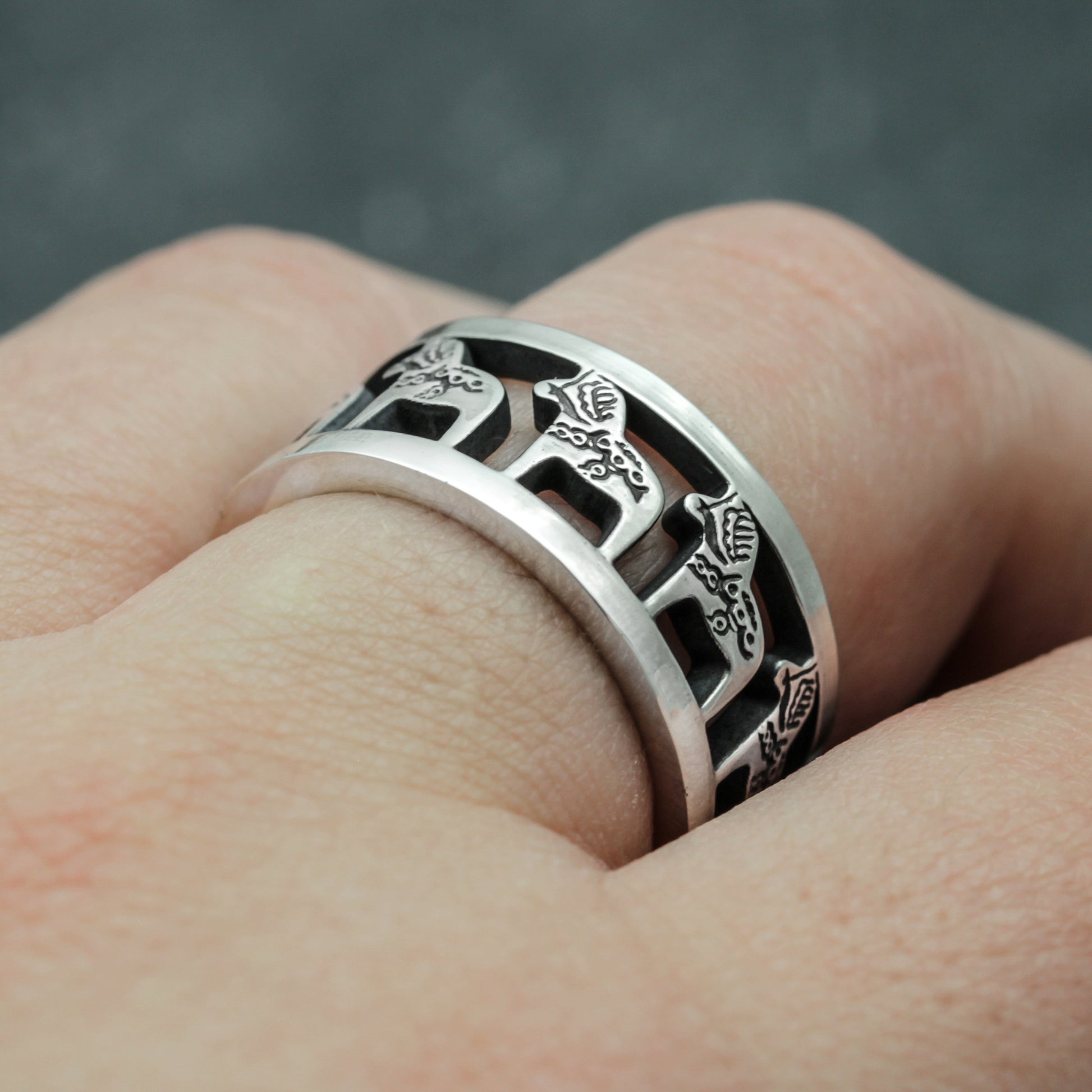 925 silver dala horse ring