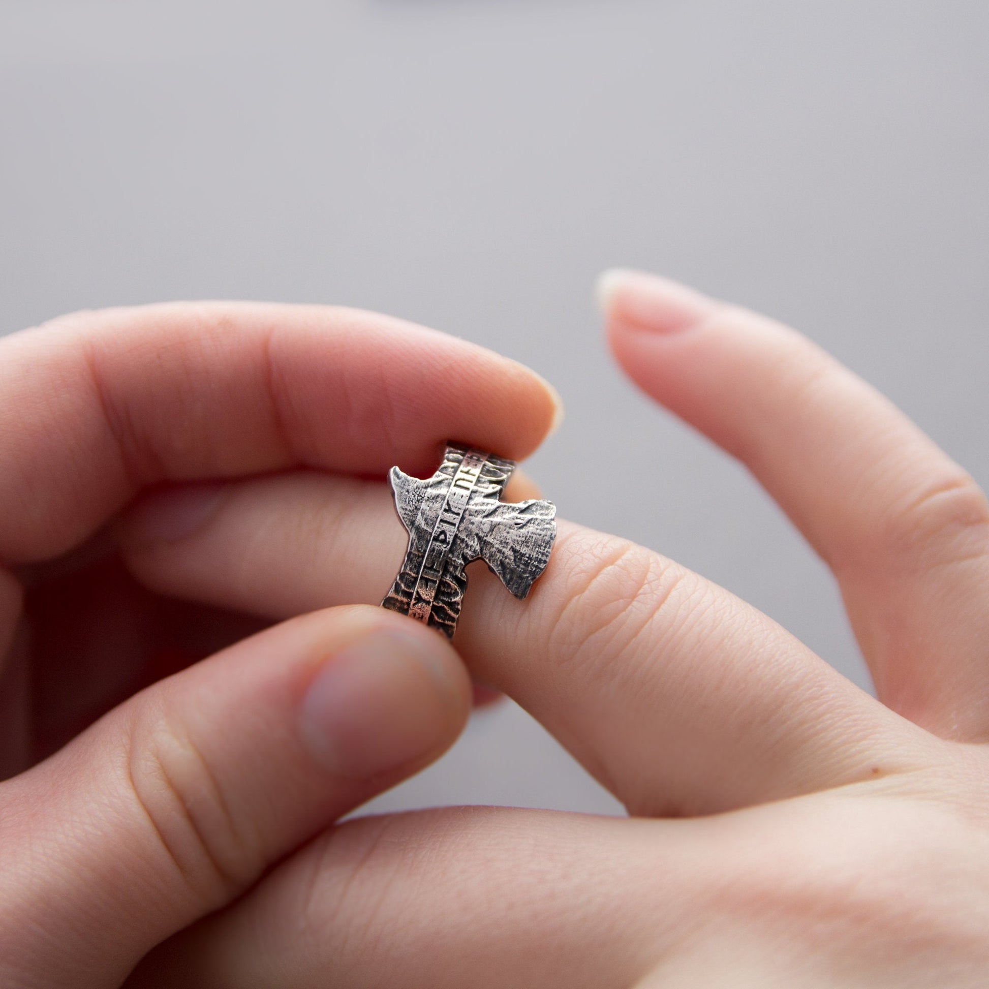 Viking pagan raven ring.