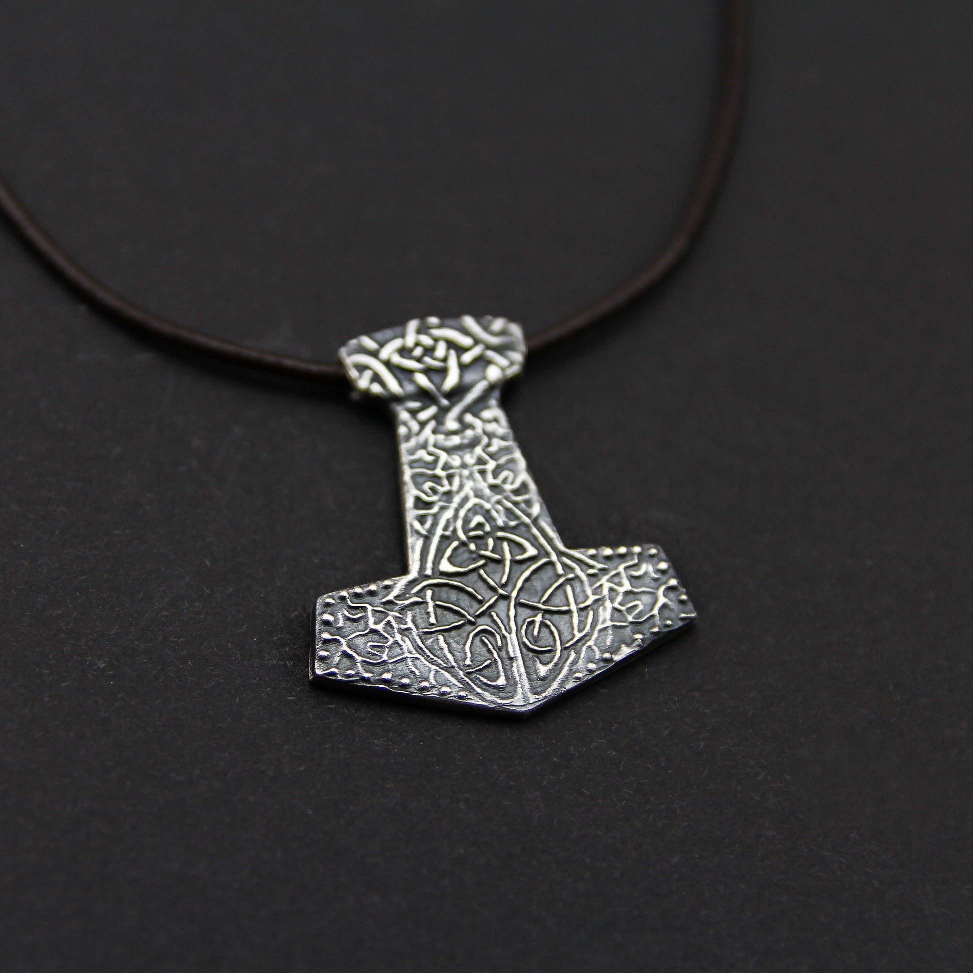 Thor's hammer silver pendant