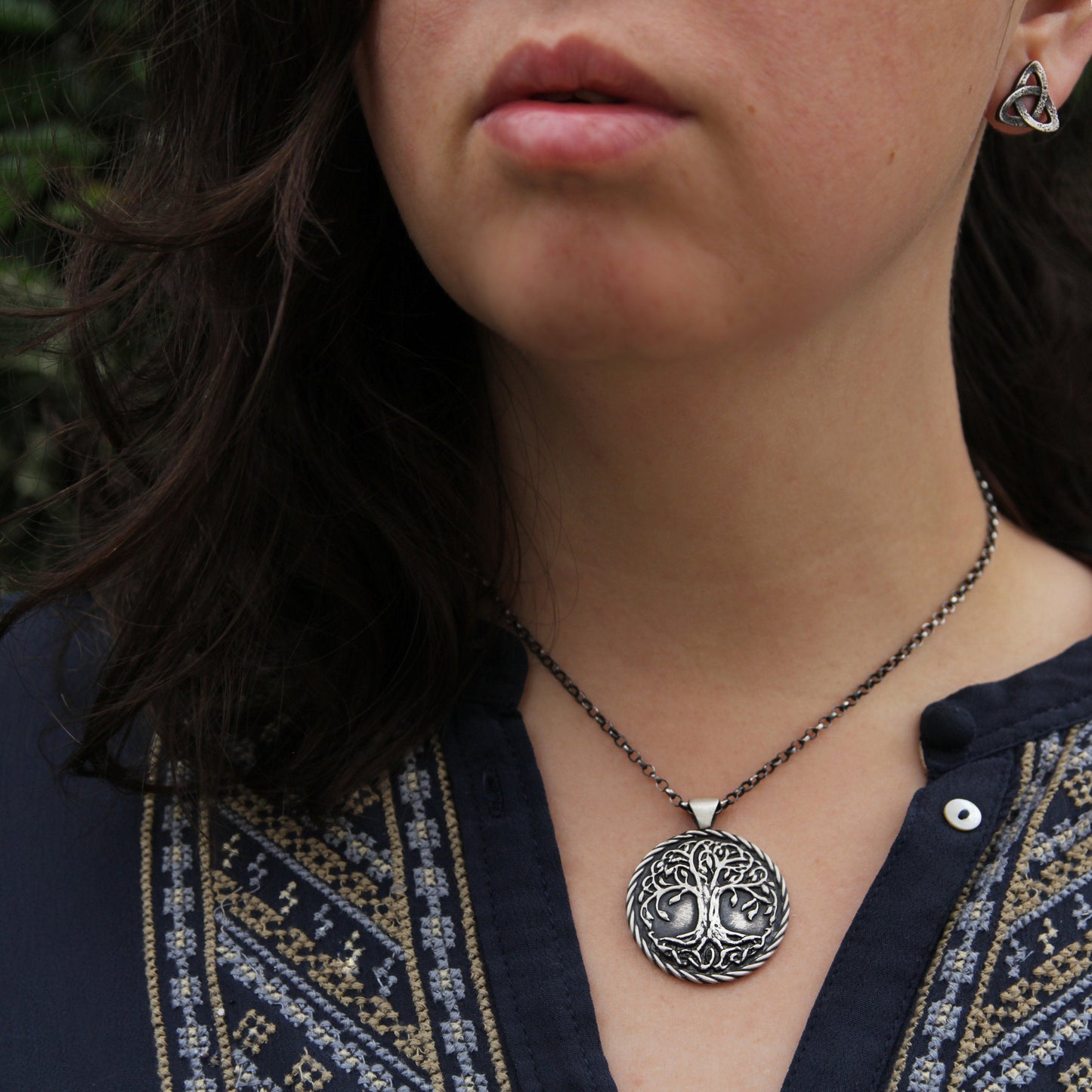 Yggdrasil necklace gift for pagan wife. Artpocket.