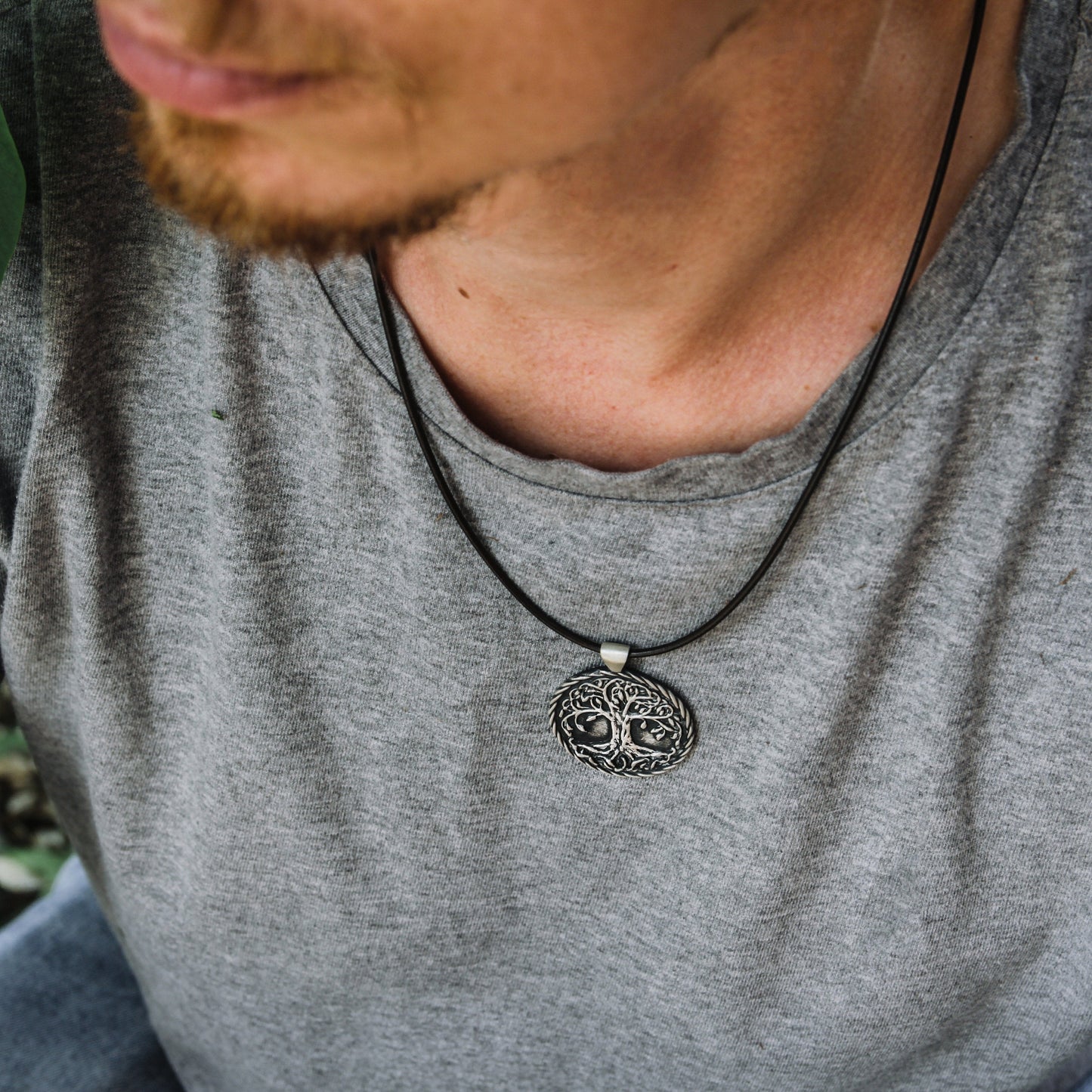 Yggdrasil necklace for pagan Men.