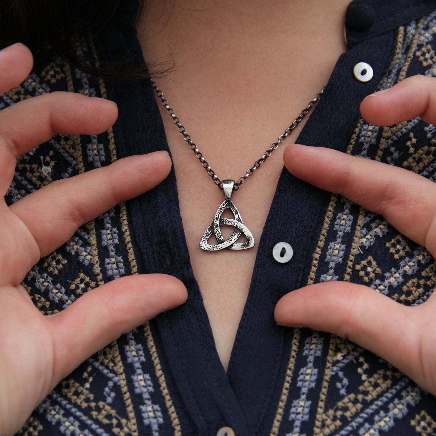 Triquetra necklace gift hor her, wife.