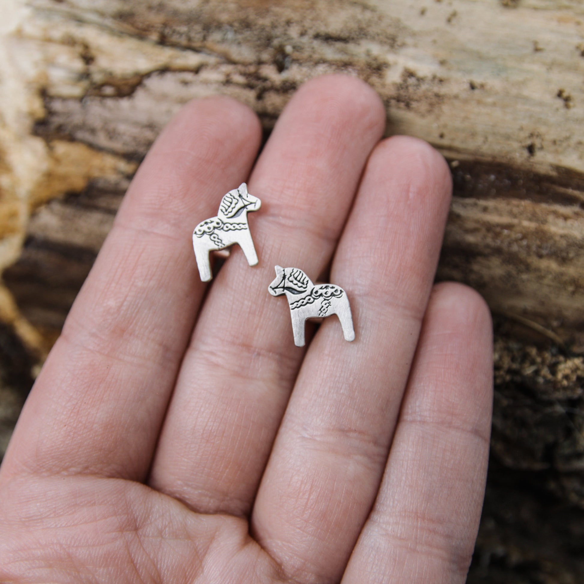 tiny horse stud earrings