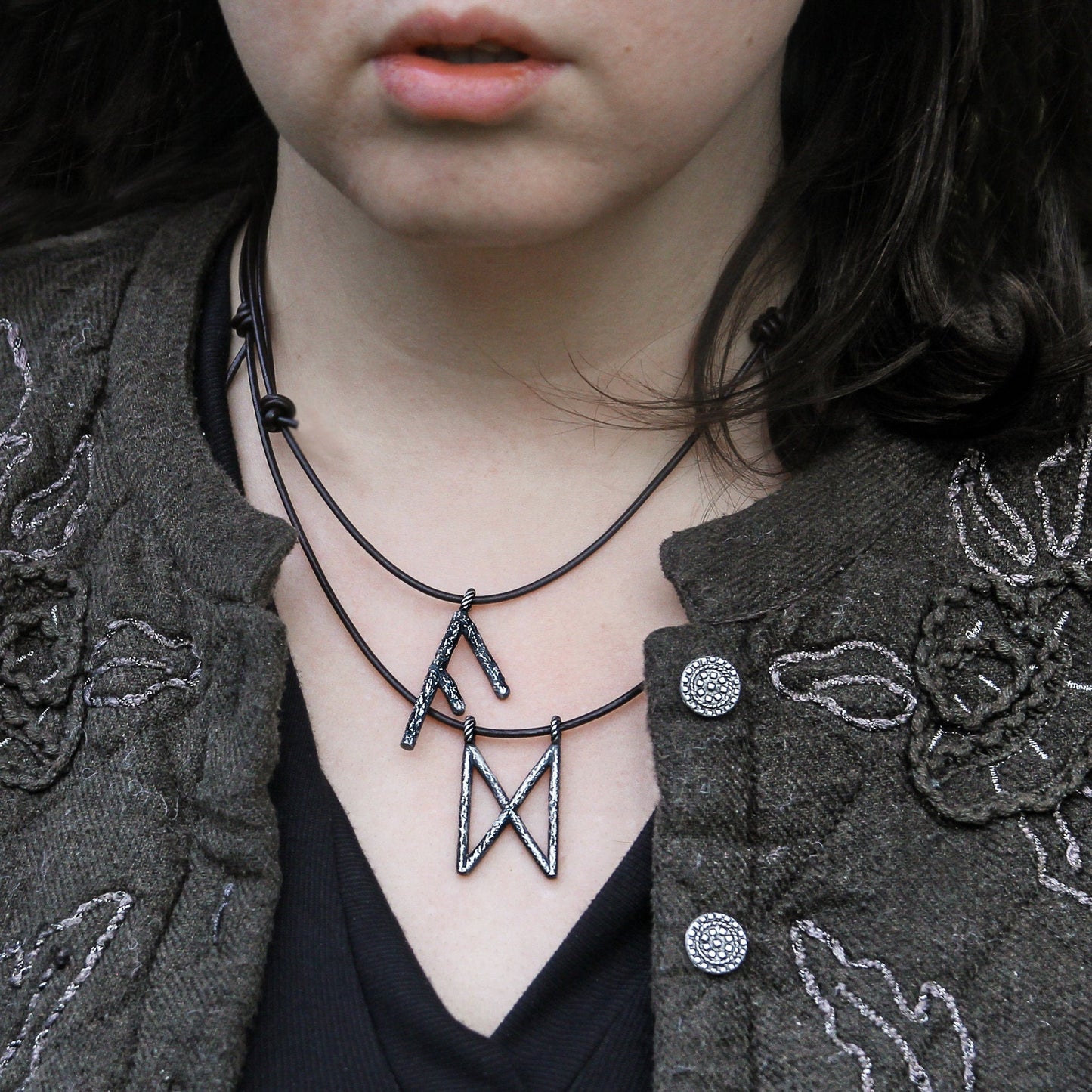 Norse twig rune pendants.