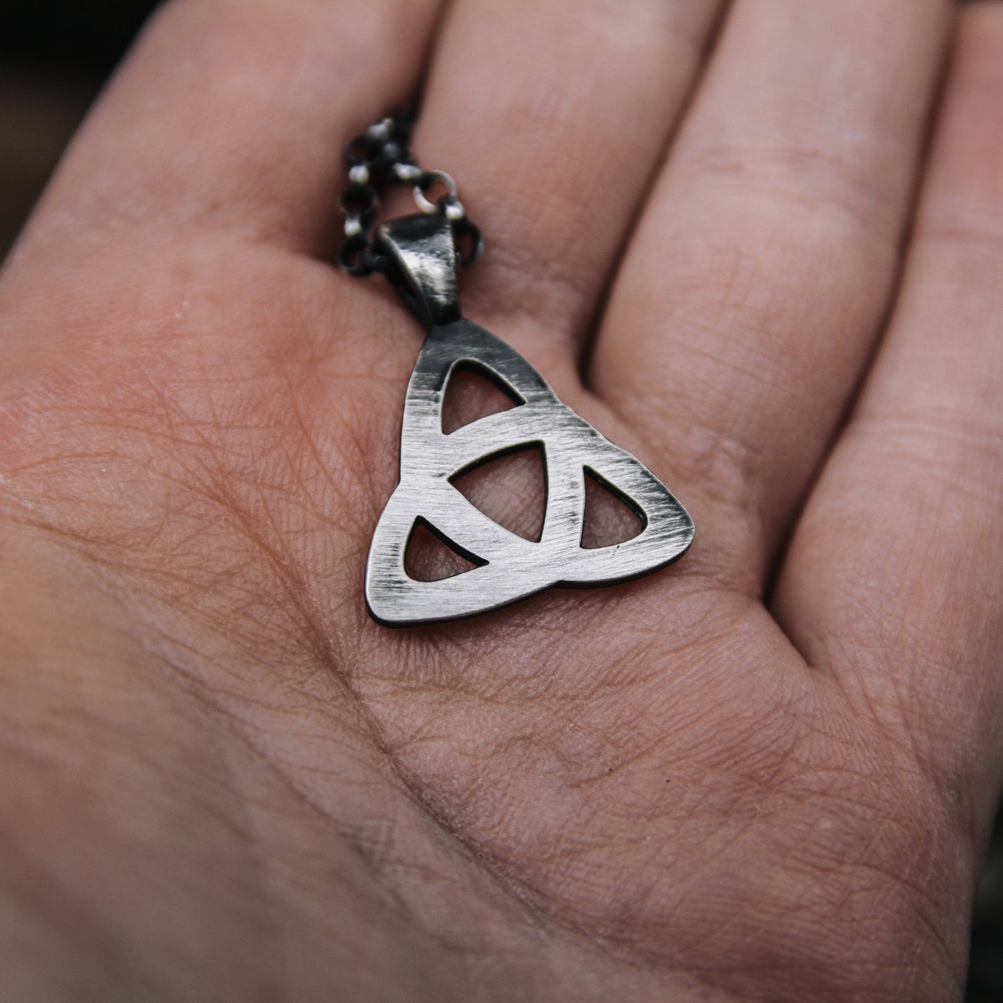 Triquetra trinity knot necklace