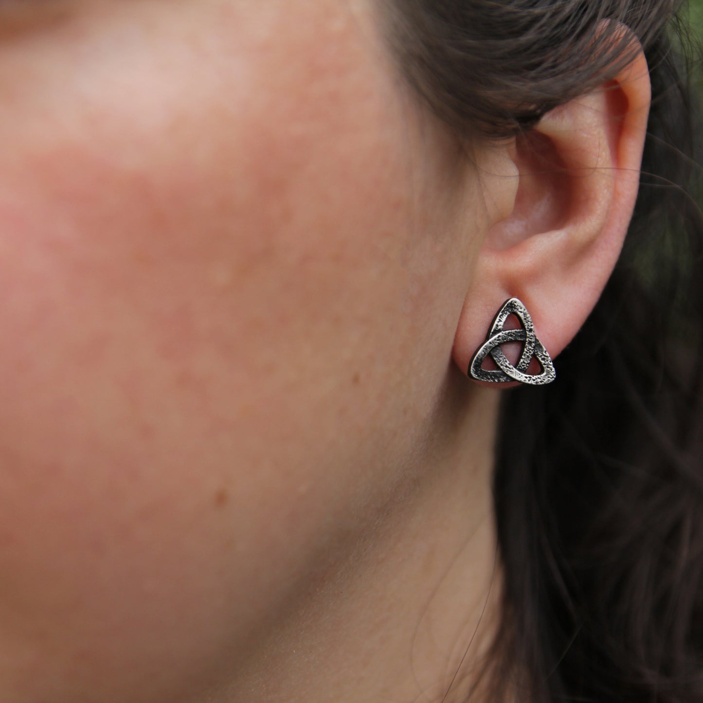 Celtic triquetra stud earrings 925 silver.