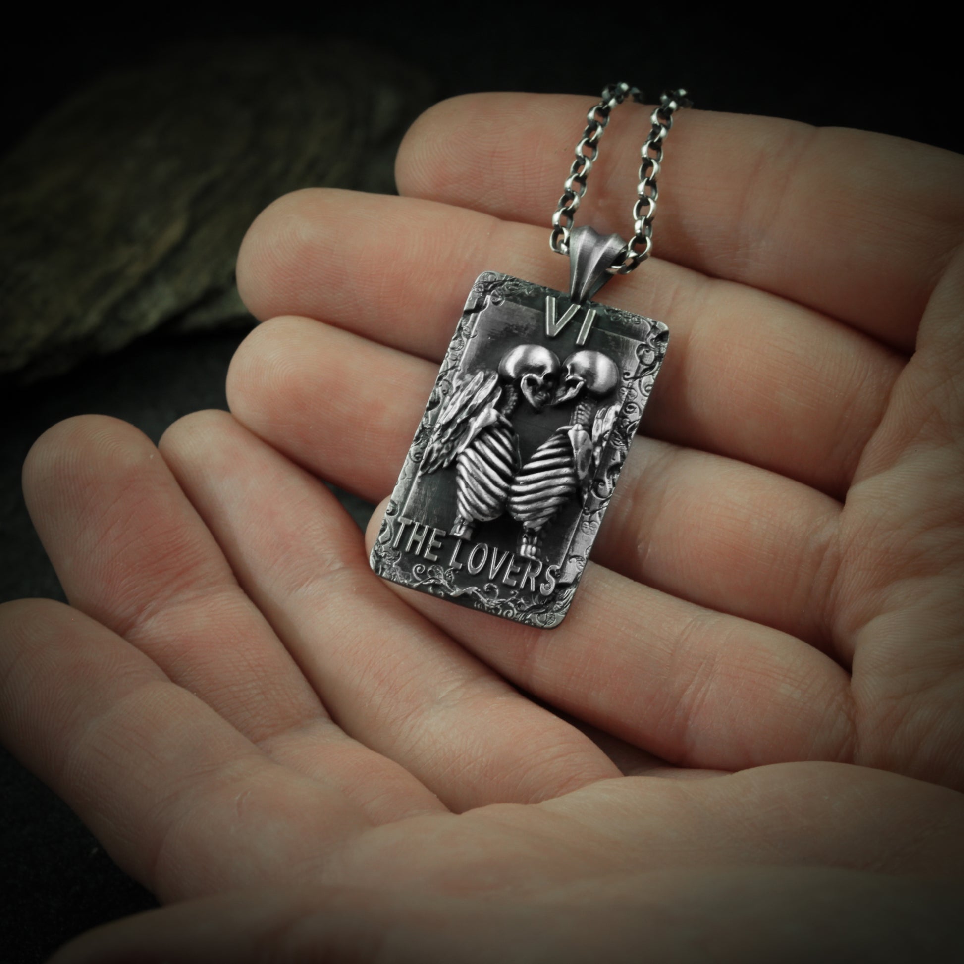 Tarot Lovers necklace 925 silver.