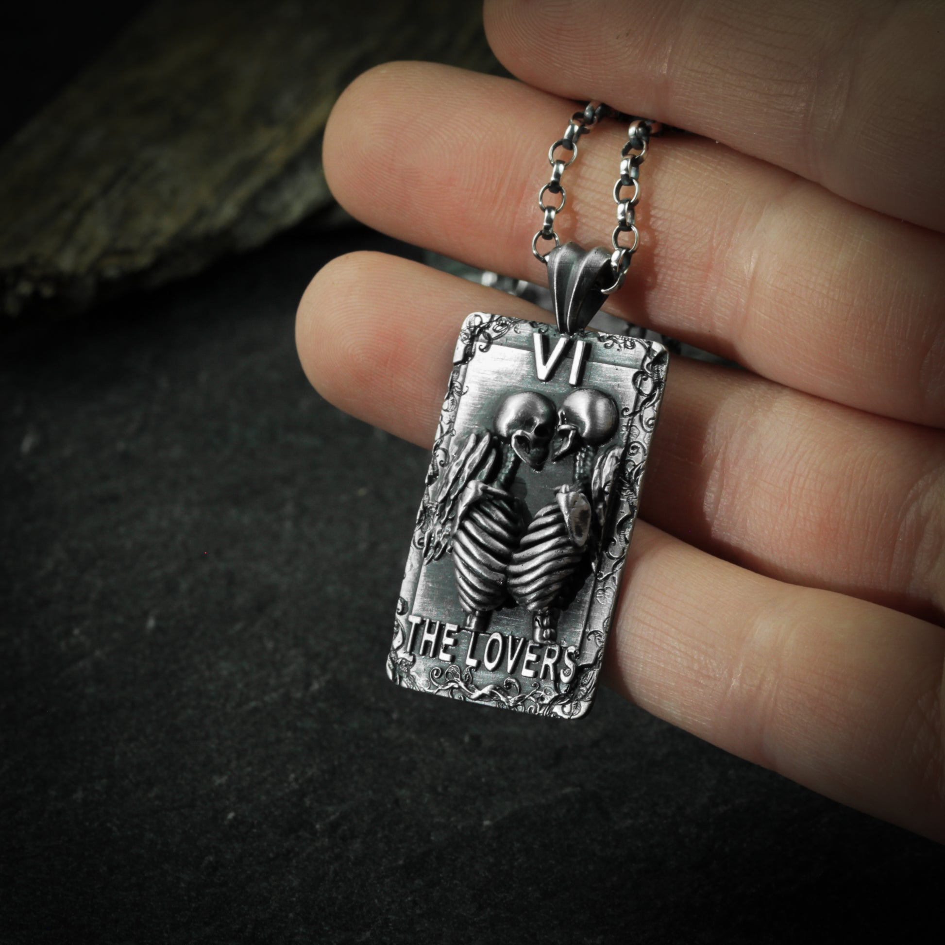 sterling silver tarot card amulet