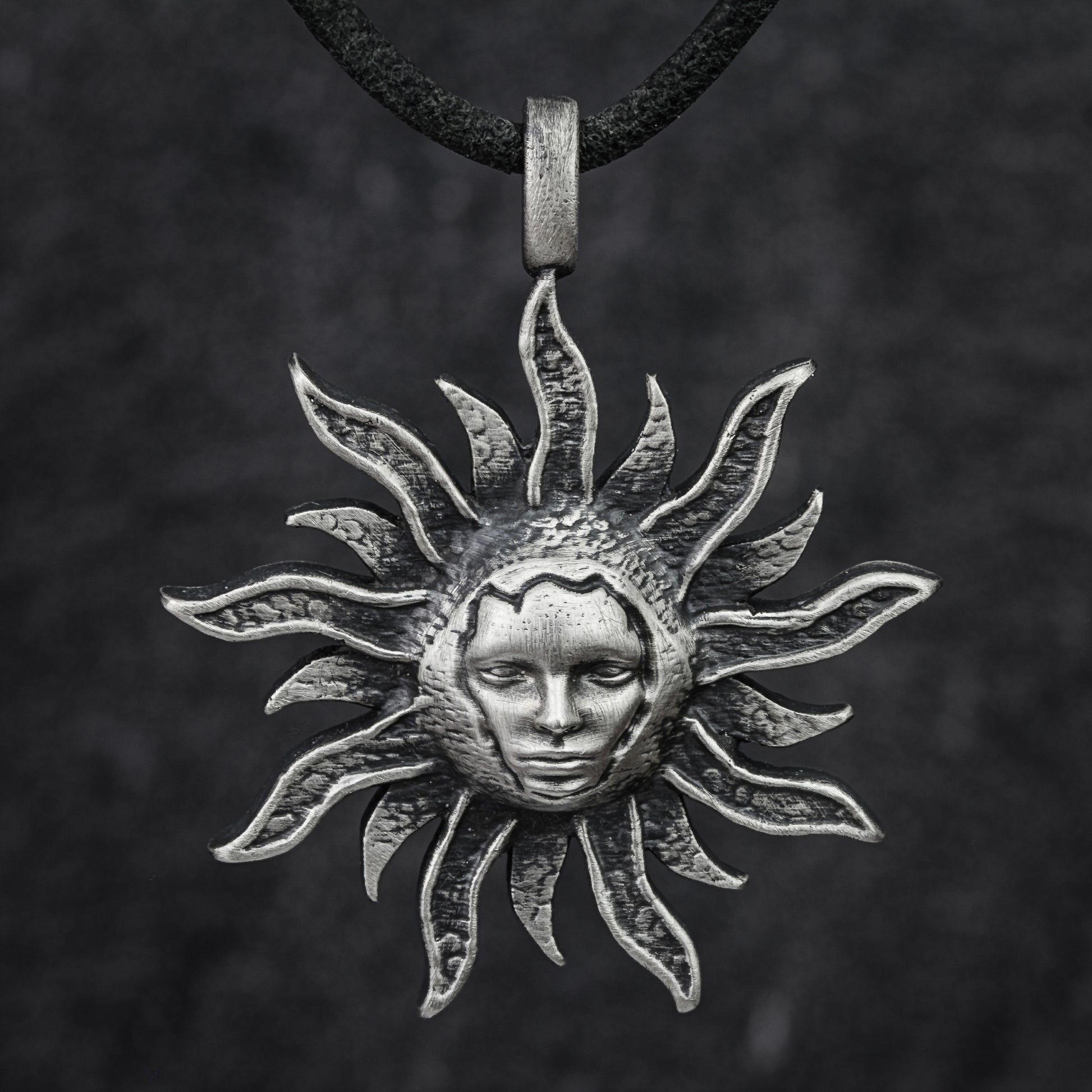 925 sterling silver sun face pendant